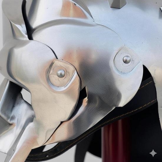 Roman Gladiator Helmet Silver, Handmade Maximus Armor Replica, Wearable Steel Helmet for Cosplay, LARP, Display Historical Fans