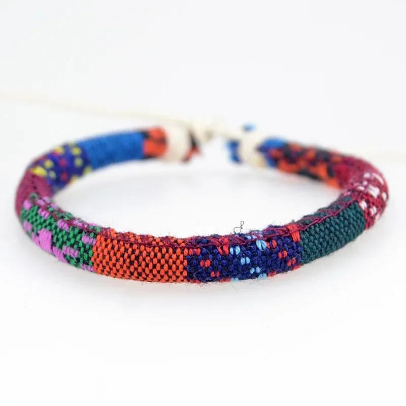 Bohemia Colorful Woven Bracelet Rope String Adjustable Rope Braided Anklets Handmade Friendship Bangles for Men Women Child