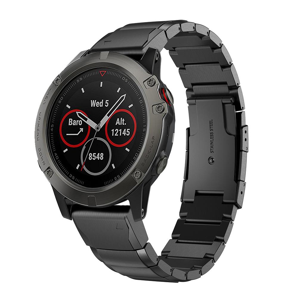 Garmin Fenix 26mm Módní náramek 3Garmin Fenix HR 5X Jednořadý rychloupínací pásek Kovový náramek z nerezové oceli 6X