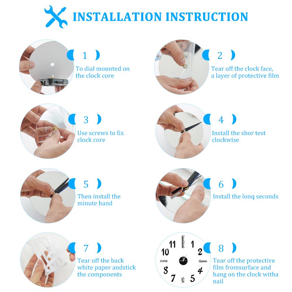 Wall Sticker Digital Clock Stickers Wall Clock DIY 3D Decorative Wall Clock for Home Black