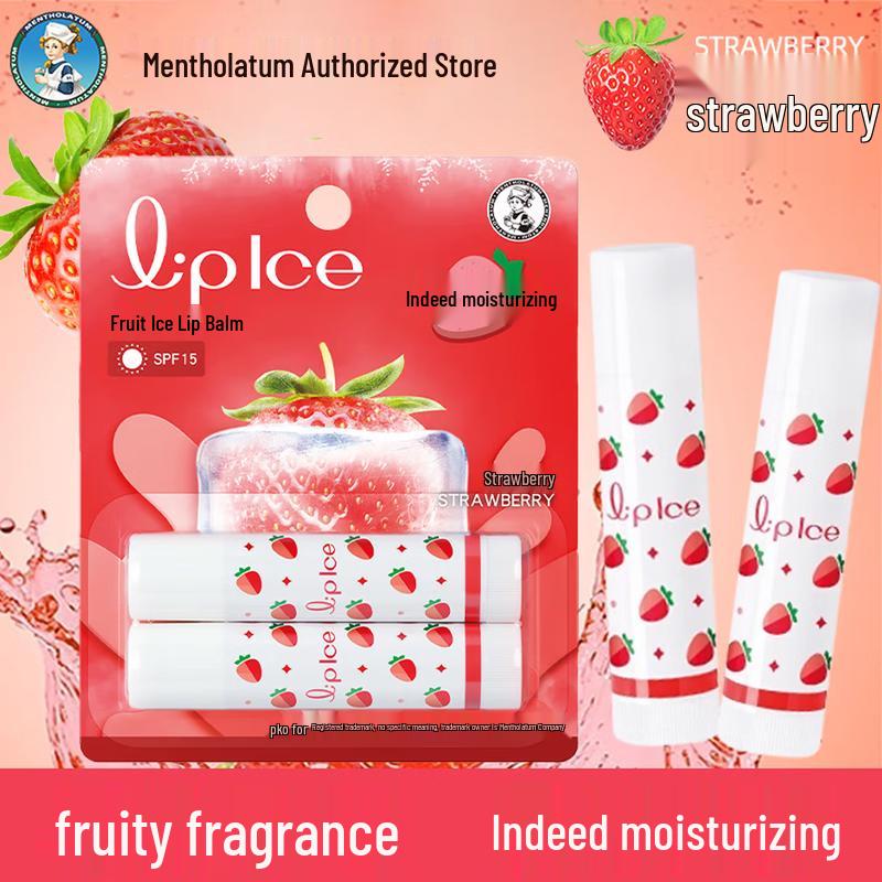Mentholatum Fruit Ice Lip Balm Strawberry Flavor Set
