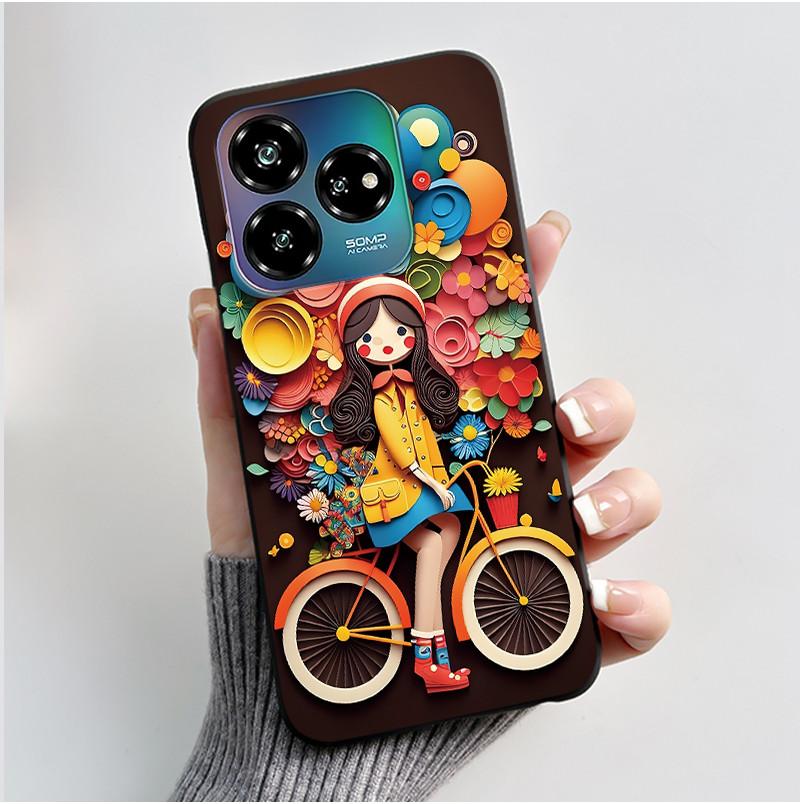 For ZTE Axon 60 Lite / Blade V60 Vita / Nubia V60 Design Case Cute Love Heart Rabbit Casing Black Soft Silicone Protective Cover