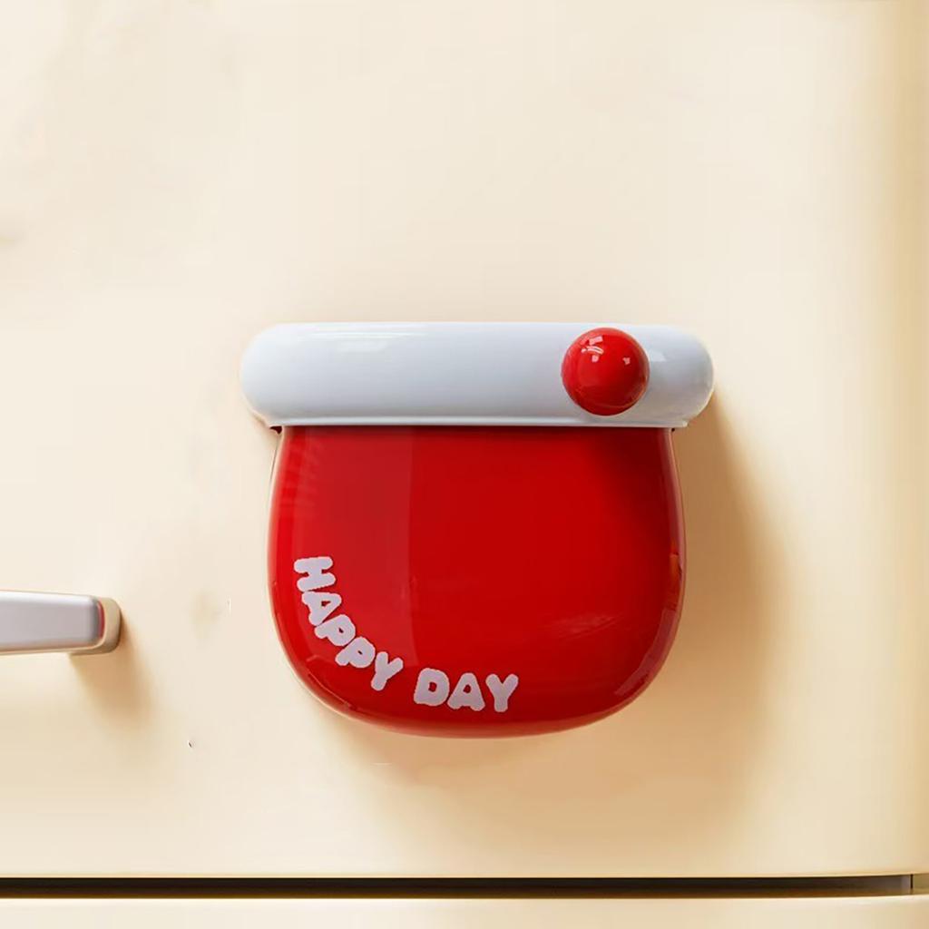 Refrigerator Magnetic Storage Box Punch-free Wall Mounted Dopamine Fridge Sundries Container Desktop Pen Holder