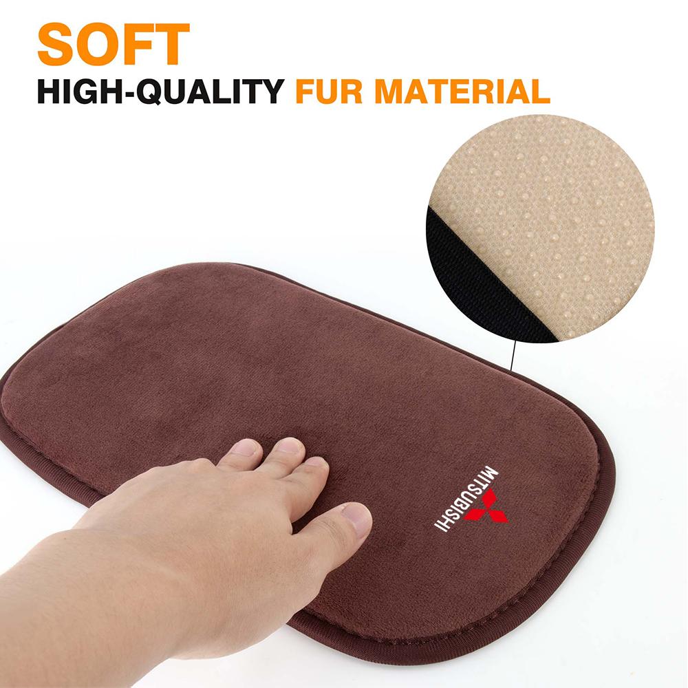Car Armrest Box Mat Center Console Arm Rest Box Fur Leather Pad Auto Accessories For Mitsubishi Outlander ASX Outlander 3 L200