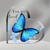 2D Flat, Acrylic Heart Plaque Creative Decoration Sign, Butterfly Pattern Design, Suitable for Wall Decoration, Porch, Room, Villa, Accents Home, Hall