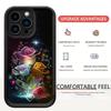 Husă Magic Diamond Sand pentru iPhone 15/16/17 cu Canelură Neagră și Design Ochi Ceresc