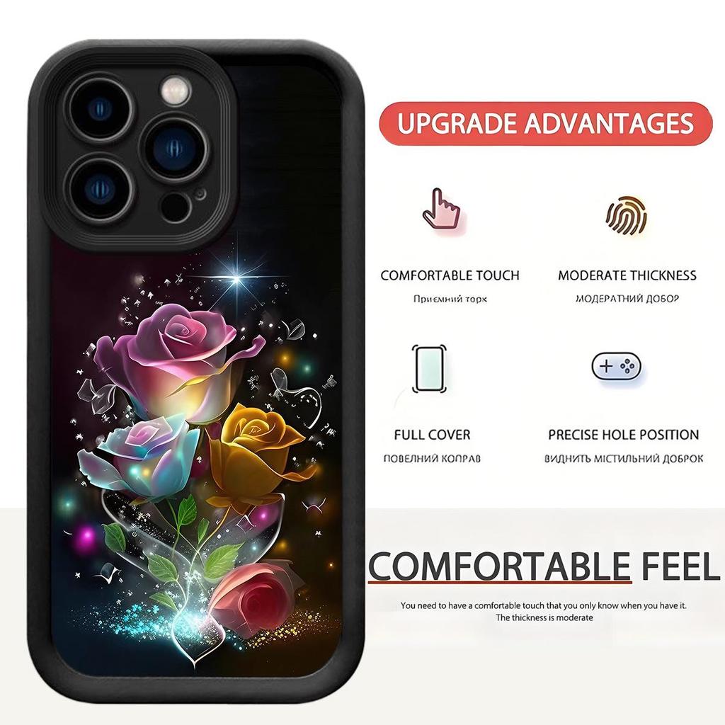 Husă Magic Diamond Sand pentru iPhone 15/16/17 cu Canelură Neagră și Design Ochi Ceresc