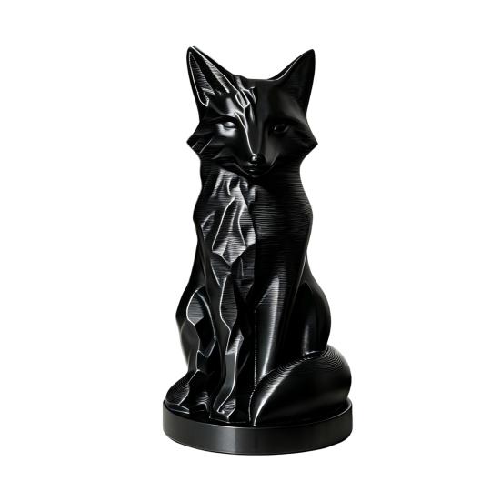 Geometric Faceted Fox Figurine, 3D Printed Sitting Fox Statue, Modern Art Fox Sculpture, Collectable Desktop Ornament for Home Table Shelf Decor
