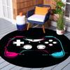 1Pc Game Theme Printed Circular Carpet, Home Door Mat, Outdoor Travel Protection Carpet A7