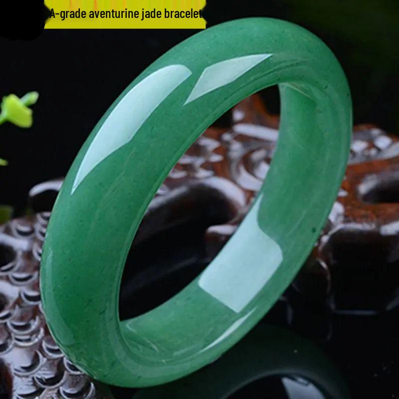 

Full Green Dongling Jade Bangle - Round and Beautiful Inner Diameter 59-60mm