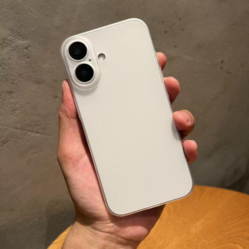 Plain Ultra Thin PC Hard Case For iPhone 16E 16 15 14 13 12 Pro Max Plus Matte Transparent Colorful Cover Translunt Fundas