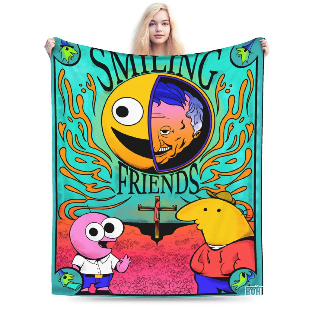 Smiling Friends Pim And Charlie Blanket Quality Super Warm Bedding Throws Winter Kids Adult Couch Chair Sofa Bed Bedspread
