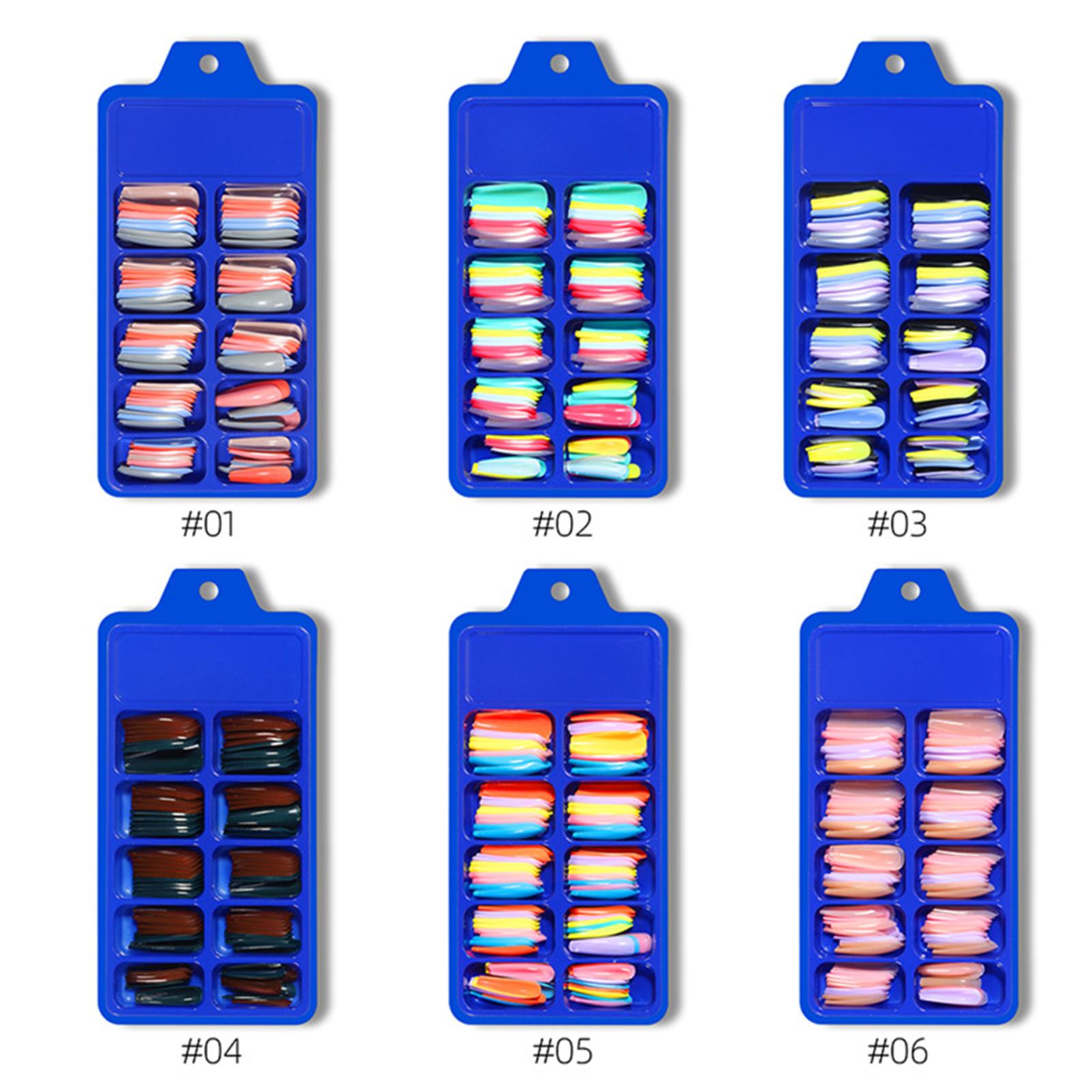 

100 шт., накладные ногти, прозрачные акриловые типсы, полное покрытие, накладные ногти, искусственные ногти в форме гроба