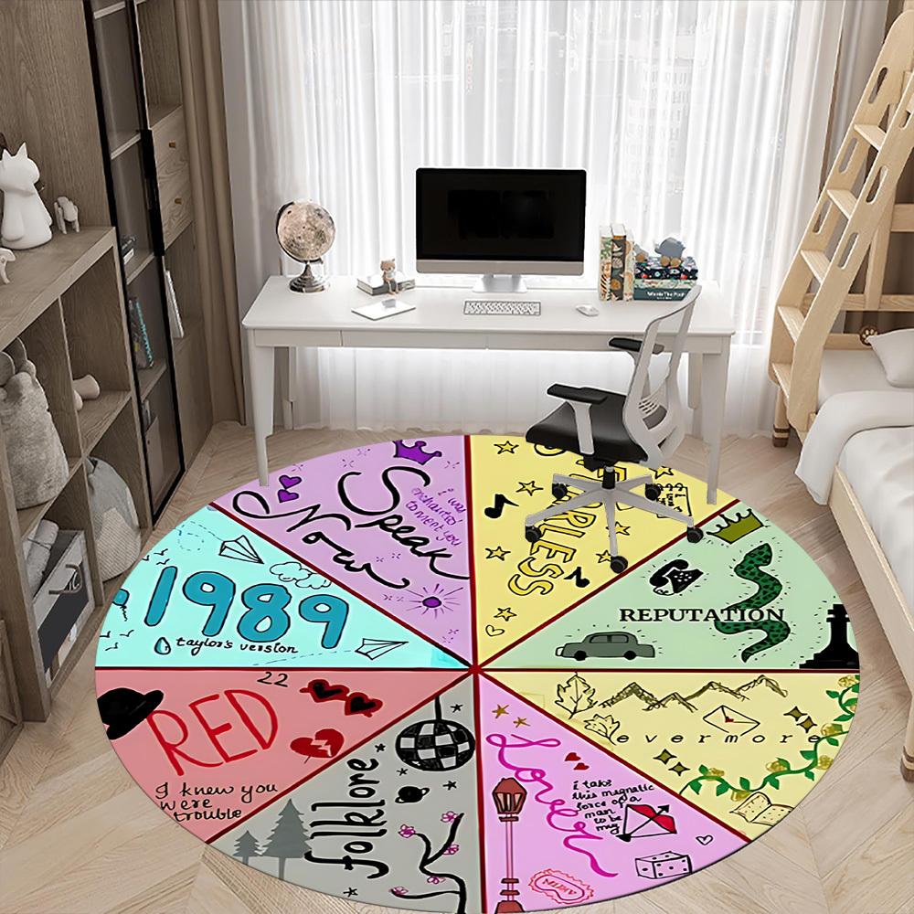 Taylor Swift Album Covers Office Round Area Rug, Under Office Chairs Bedroom Living Room Home Decor A0908185