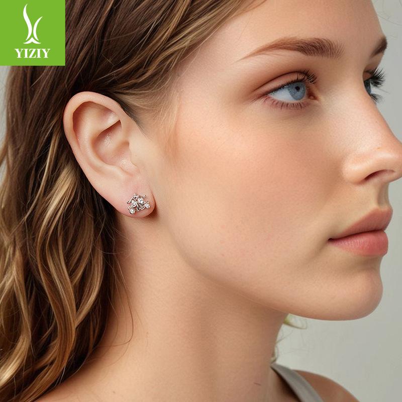Vintage Fairy Tale Pumpkin Car Stud Earrings French Elegant Romantic S925 Sterling Silver Stud Earrings