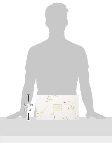 NARUMI Bowl and Plate Set, "Sato Hanagoyomi" (Sato Hana Goyomi) Design, 32cm Diameter, Green, Floral Pattern, Set of 2, Cute Oval Bowls, Wedding Gift,