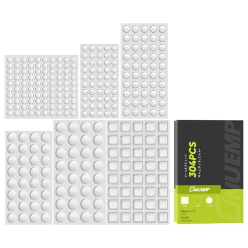 

ONUEMP 304-Piece Rubber Anti-Slip Stickers, 6 Sizes, Door Stop, Cushion Rubber, Adhesive, Soft Cushion, Transparent, Cushioning, Anti-Vibration, Anti-