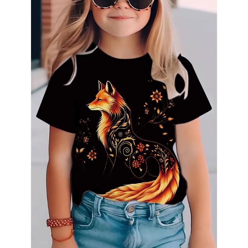 Fashion Children's Clothing Crew Neck Short Sleeve 3D Casual Color Printing Casual Short Sleeve Crew Neck T-Shirt