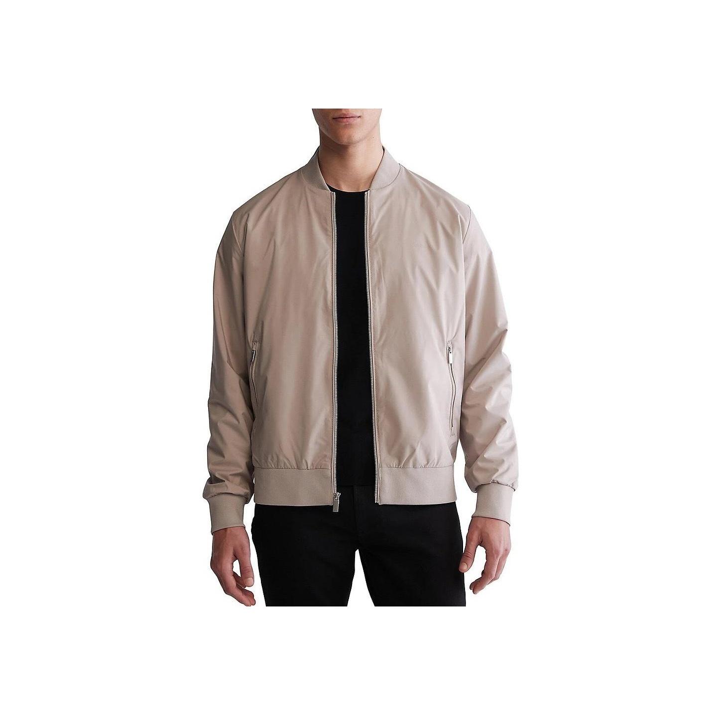 

Calvin Klein Solid Color Minimalist Comfortable Windproof Baseball Collar Zipper Long Sleeve Jacket Men Jackets Khaki 40FP512-020 S