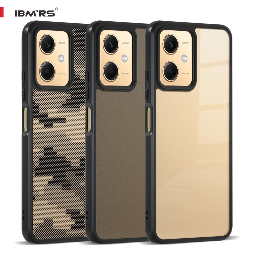 (Comes with wrist strap)ibmrs for Xiaomi Note12/12R Pro/POCO X5 5G case,camouflage lear transparent phone protection