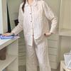 1011 New Cotton Double-layer Yarn Cute and Sweet Pajamas Cartoon Long-sleeved Trousers Soft Skin-friendly Loungewear Set
