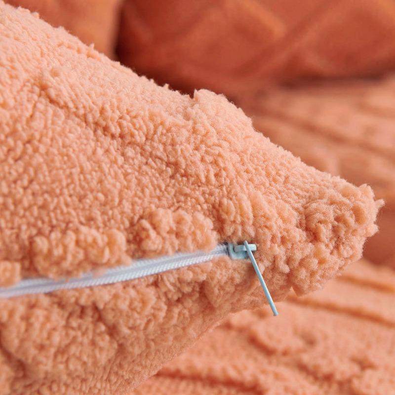 

Без наполнителя Толстая Удобная Хлопковая Фланелевая Наволочка Однотонная Мягкая Жаккардовая Подушка для Поддержки Поясницы для Дивана-Кровати 40 * 40cm (double-sided pillow cover) оранжевый