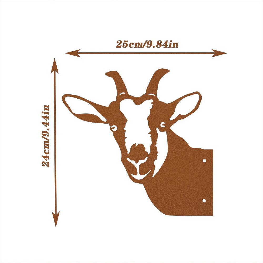 1 шт. Железный силуэт в форме козла – украшение для садовой фермы — фото 4