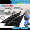 2 x Black ABS Vent Quarter Side Window Louver Cover For Honda Civic 2016-