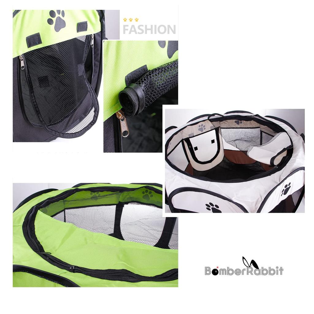 Octagonal Folding Pet Cage for Dogs and Cats [BomberRabbit] (L, Brown)