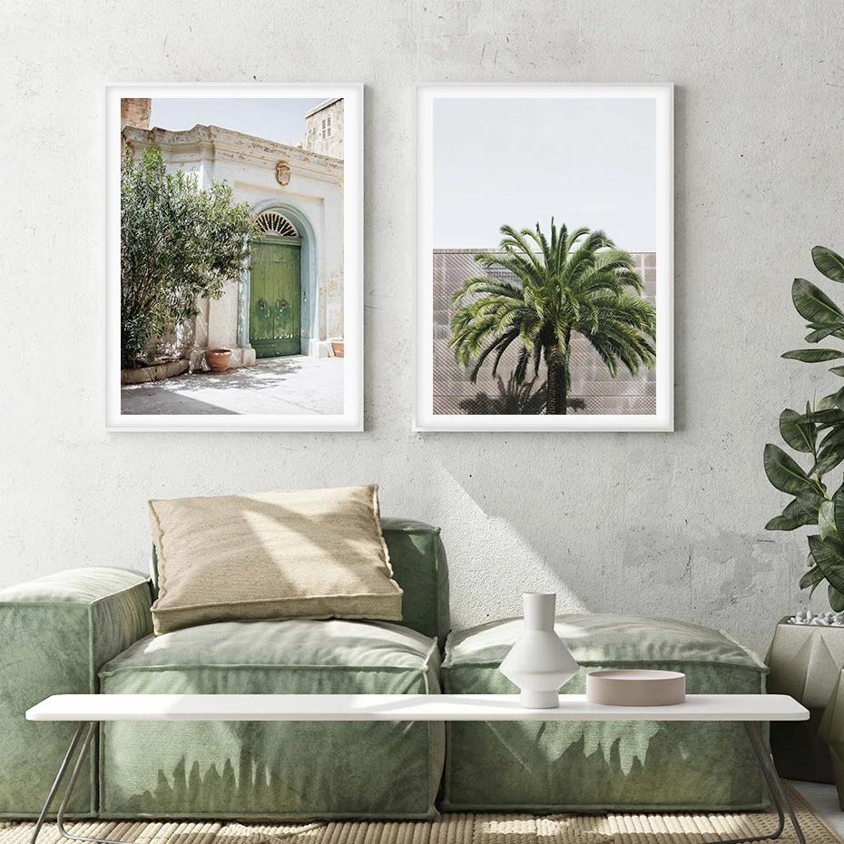 Italy Landscape Wall Art Poster Print Cactus Green Door Flower Decoration Pictures For Living Room Canvas Painting Home Decor