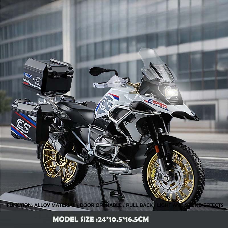Simulation 1/10 Scale BMW R 1250 GS Adventure Alloy Motorbike Model Children Alloy Motorcycle Model Toy Collection Home Decor