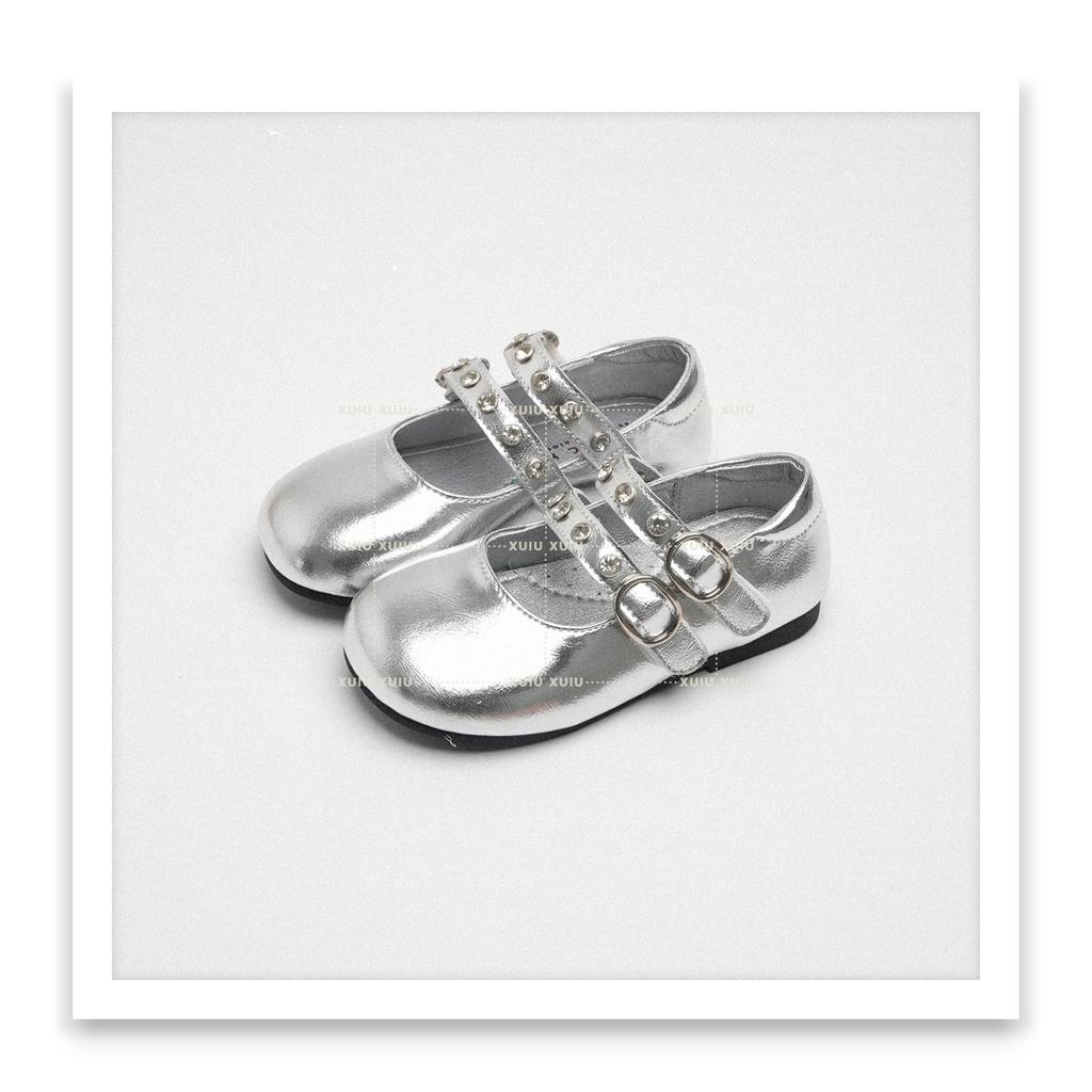 XSHX "Sliver Collection" Silber Retro Mädchen Mary Jane Lederschuhe Mädchen Frühling und Herbst [Schuhe aus Wenzhou]