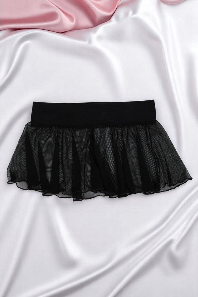 Mini Jupe Noire En Résille Transparente Stella Lsn3