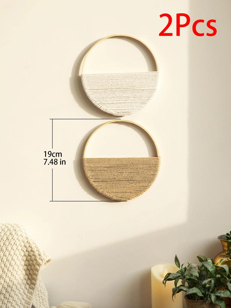 2 Pcs Multi-color Hand Woven Art Wall Hanging Nordic Fashion Decor Boho Modern Home Decoration Wall Decor Study Decorations Gift