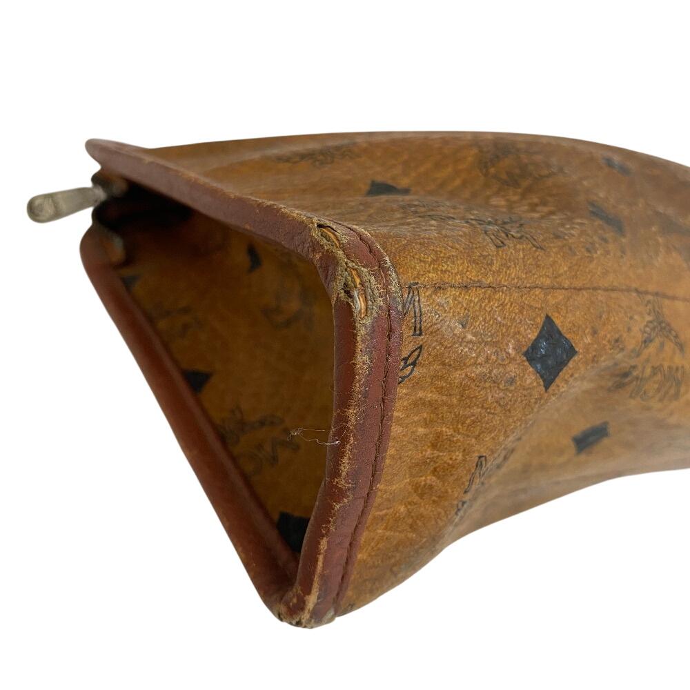 MCM Clutch Beutel Leder Aktentasche Beige Leder Herren Gebraucht