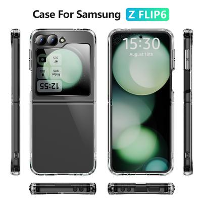 Für Samsung Z FLIP6 Handyhülle Vier-Ecken Anti-Fall Schutzhülle Faltbar Transparent Handyhülle