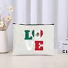 Independencia De Mexico Cosmetic Bag New Hispanic Heritage Month Canvas Zipper Storage Pouch Wallet Office Supplies Pencil Case