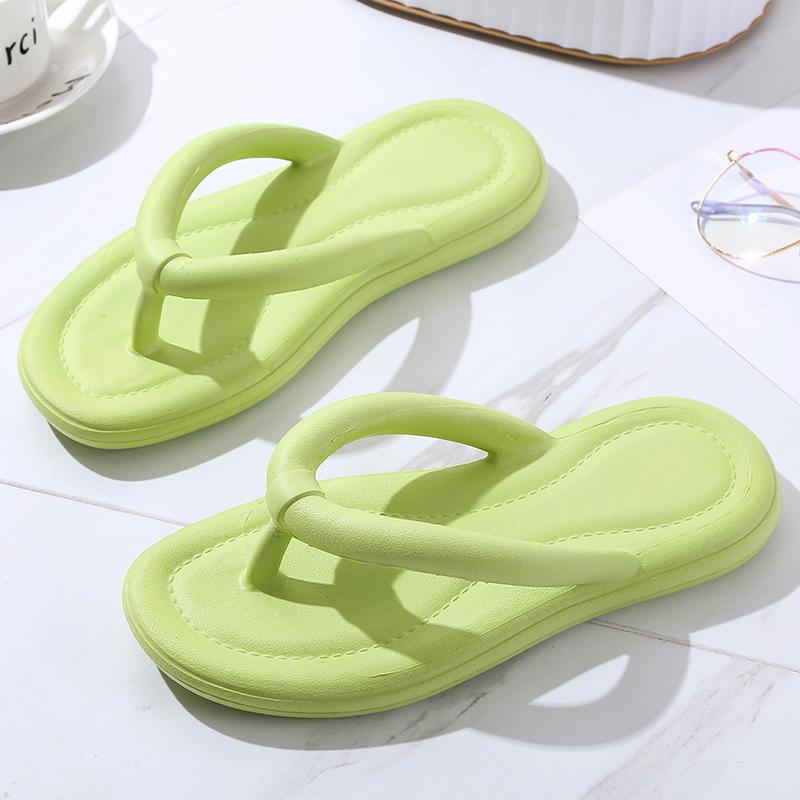 Women Spring Solid Color Soft Slope Outdoor Flip Flops Home Slippers Summer Casual Thick Flat Bottom Anti Slip Beach Sandals Shoes 36-41