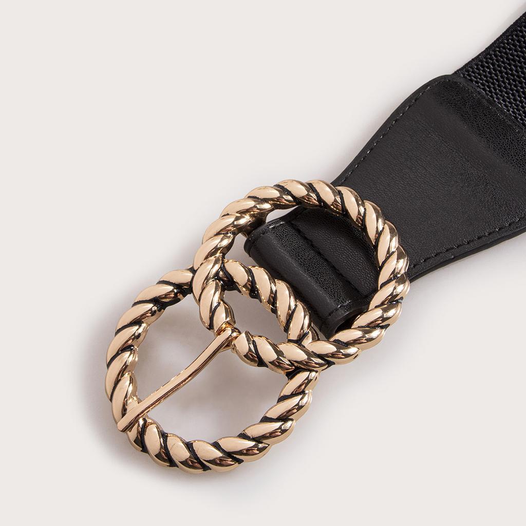 New Double Ring Elastic Waistband for Women Wide Fashionable and Versatile Women Belt