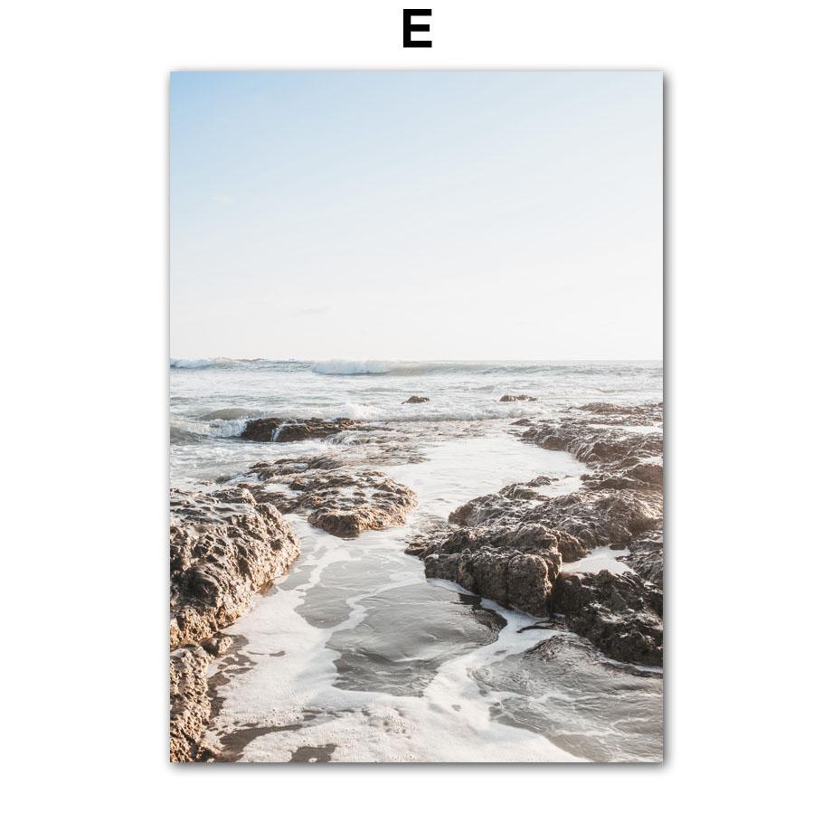 Sea Beach Girl Boat Reef Landscape Wall Art Canvas Painting Nordic Posters and Prints Hotel Ba Pictures For Living Room Decor