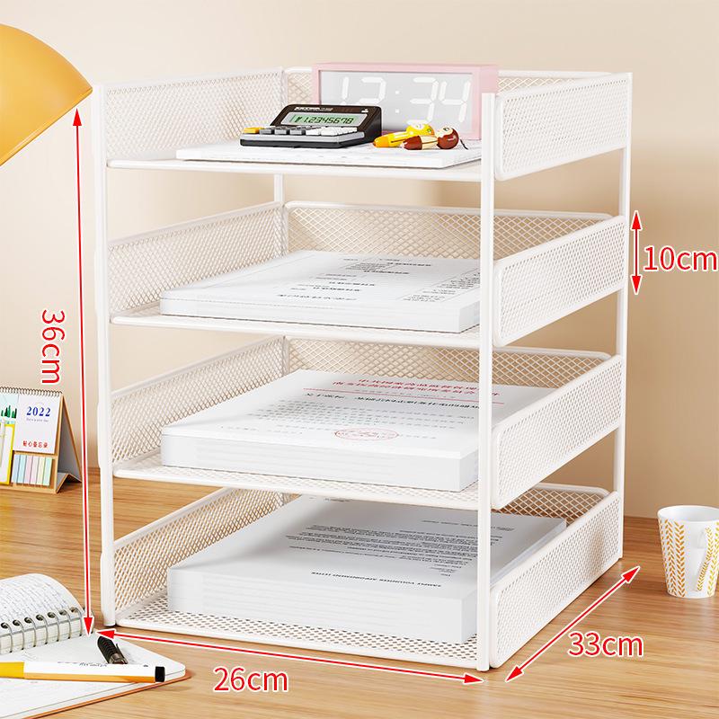 Multi-Layer Metal Desktop File Rack and Document Holder