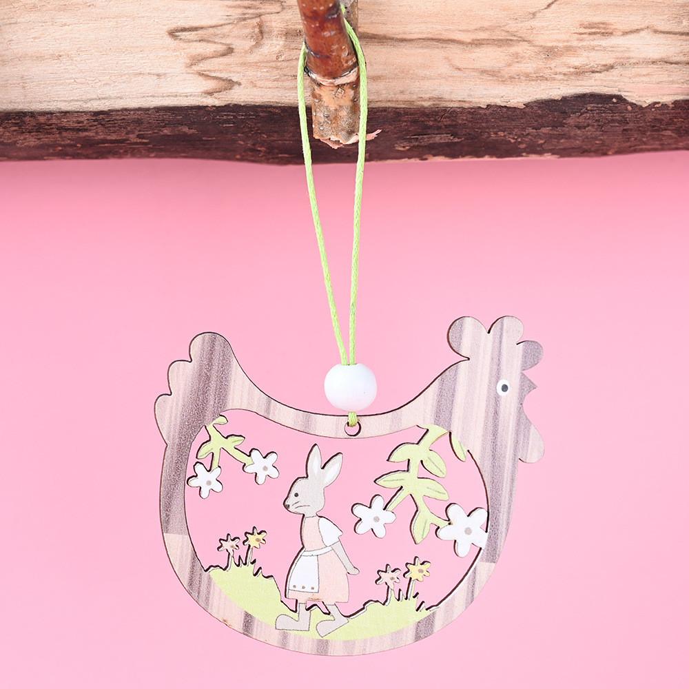 Easter Wooden Enchanting Hanging Decorations Including Cute Rabbit And Designs Chick