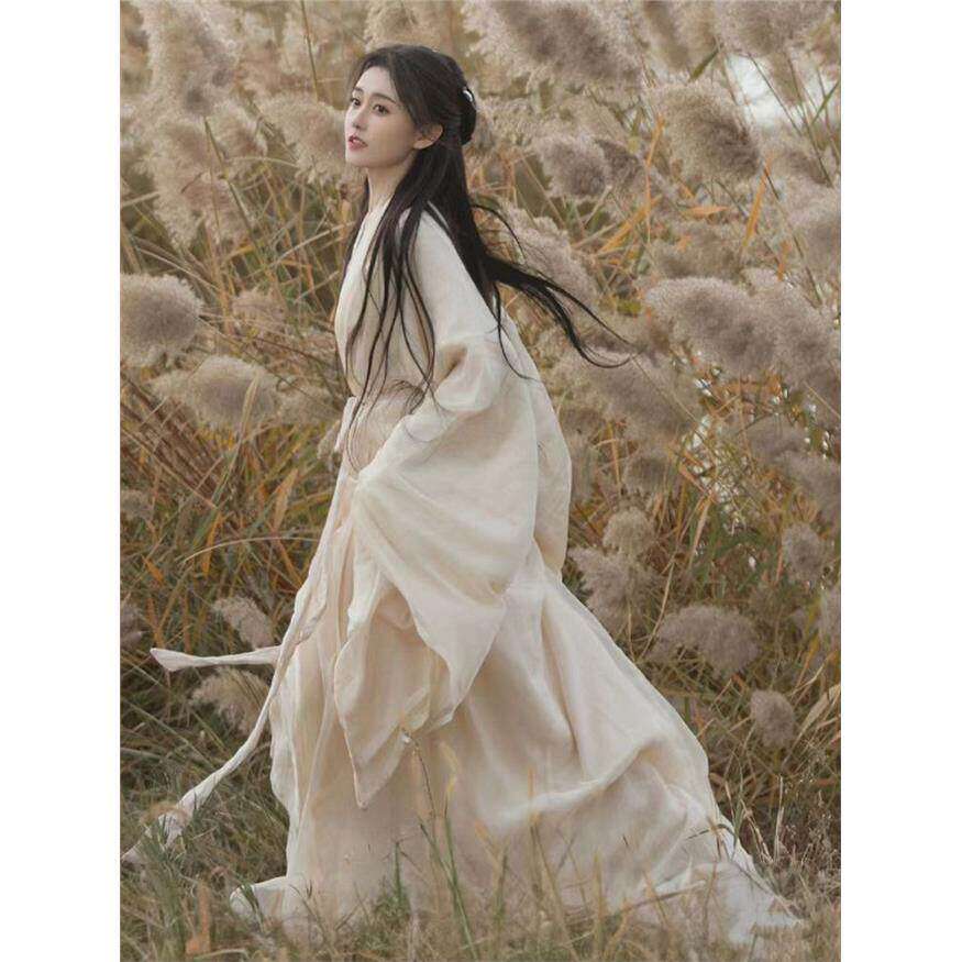 Women's Wei Jin Dynasty Hanfu Set – Ethereal Flowing Zhiju Robe Wide Sleeve Performance Costume