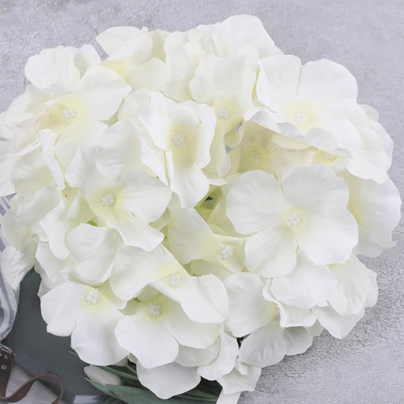 10 PCS Faux Silk Hydrangeas Flowers Heads with Stems Hydrangea Artificial Flowers Real Touch for Home Wedding Party Table Decor