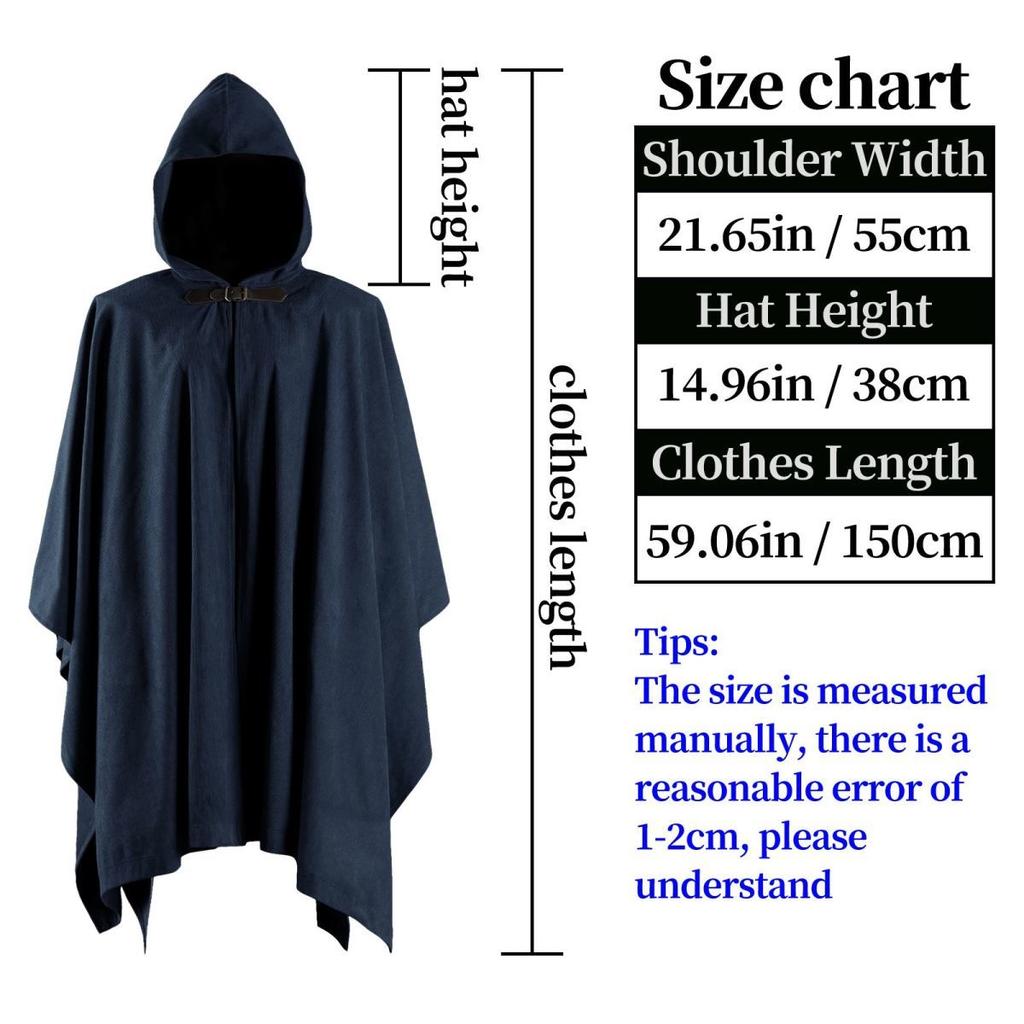 Unisex Medieval Vintage Halloween Cloak Corduroy Cosplay Performance Cloak Stage Costume