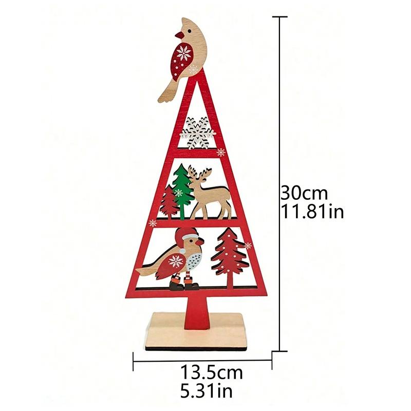 Wooden Christmas Tree Shaped Mini Pendants New Year Home Decor Gift Craft Props DIY Festival Party Tabletop Ornaments Gift