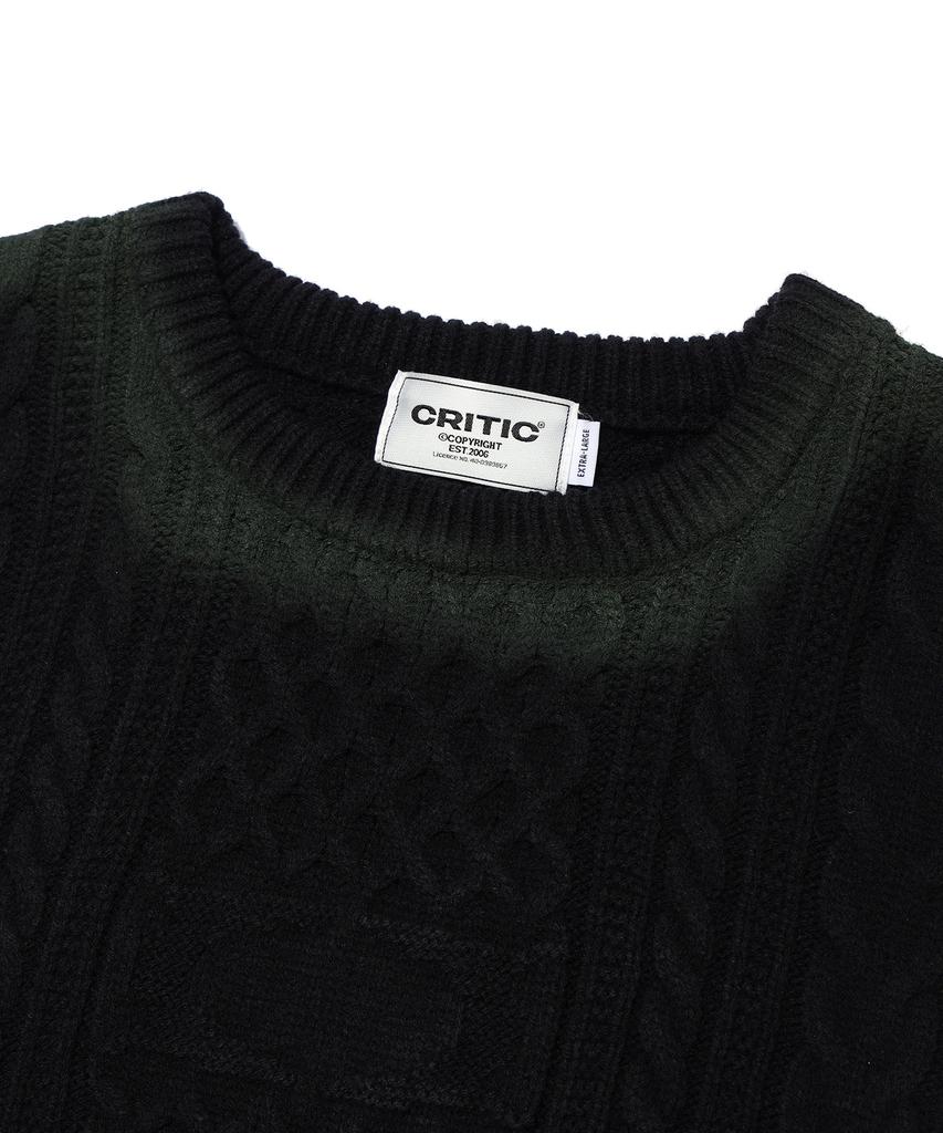 CRITIC Wormhole Spray Cable Knit Black