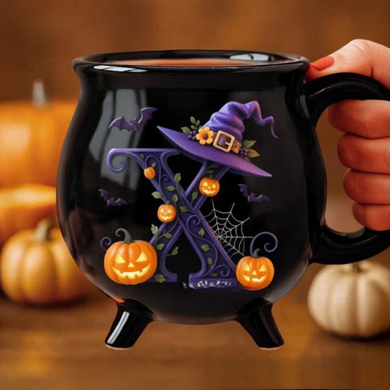 Yousheng 12oz Witch Cauldron Mug Personalized Halloween Coffee Mug Ceramic Witches Brew Tea Cup Halloween Birthday Gift for Women Besties Family