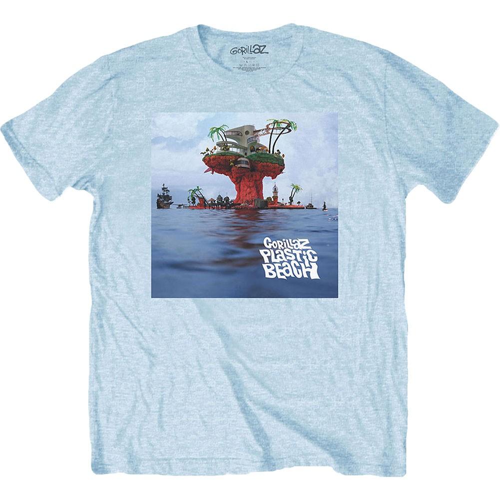 Men s Gorillaz Plastic Beach Slim Fit T-shirt Medium Light L