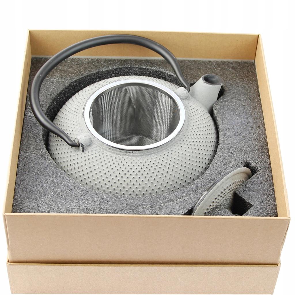 KETTLE 1.5 L CAST IRON TEAPOT STRAINER TEA INFuser SET + 2x CUPS